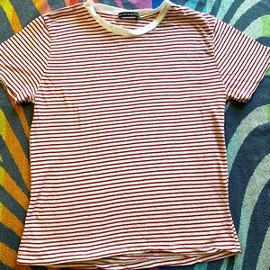 Brandy Melville red and white striped t-shirt, one size